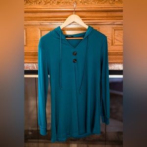 (3 for $15) Teal Long Sleeve V Neck/Crew Neck Women's Sweatshirt